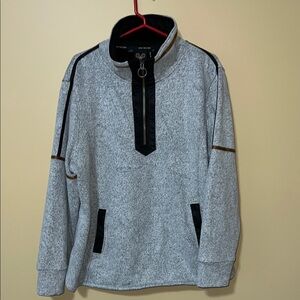 WOOLY BULLY WEAR Gray and Black QUARTER Zip jacket with High Collar. 1X
